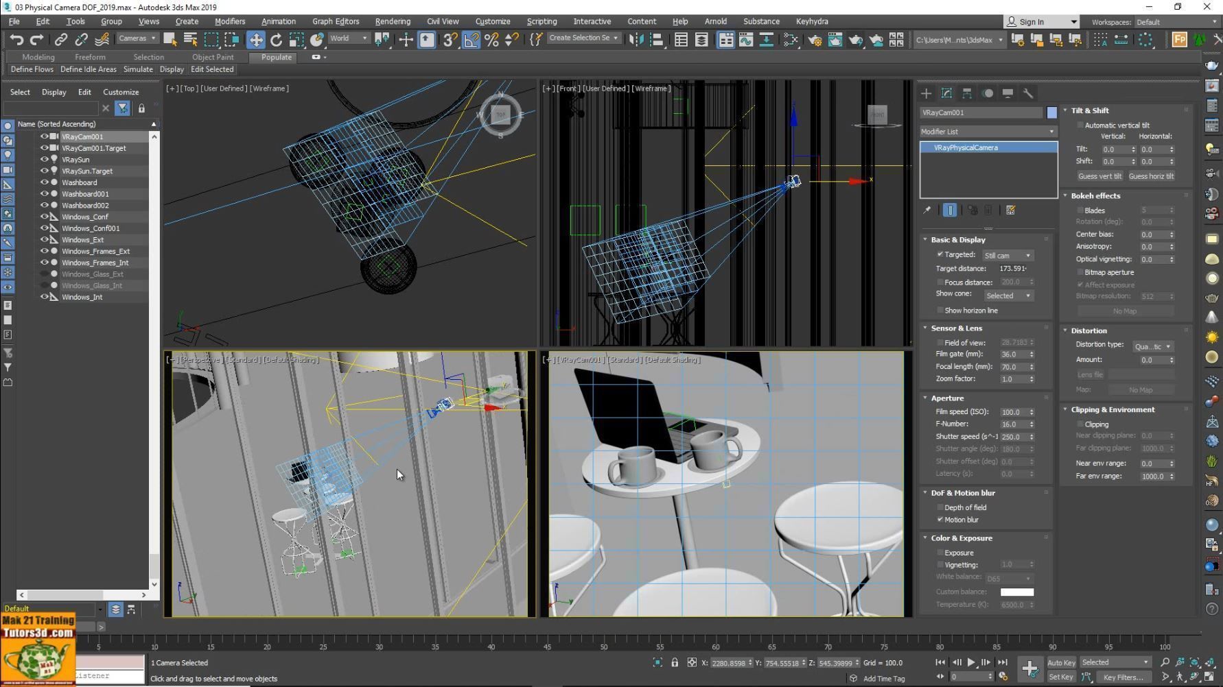 006 Vray Next 3ds max Fotocamere Tutorial MP4 3D model_5