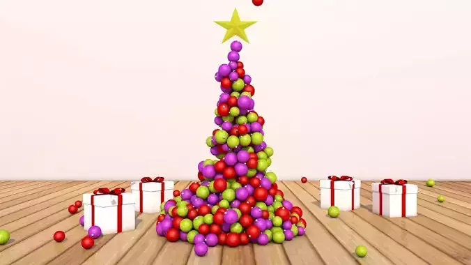 Christmas Tree Animation Cinema 4D - LExport Solutions
