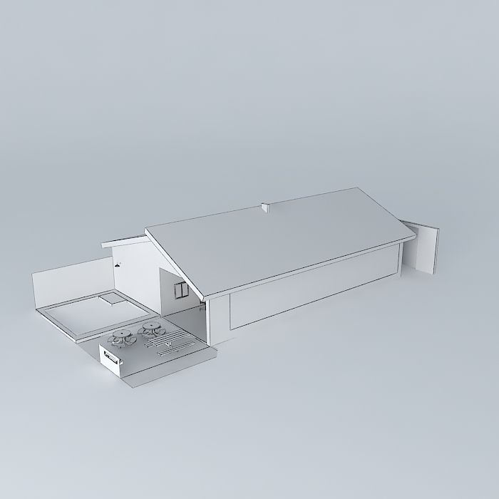 house with roof 5 Free 3D model_3