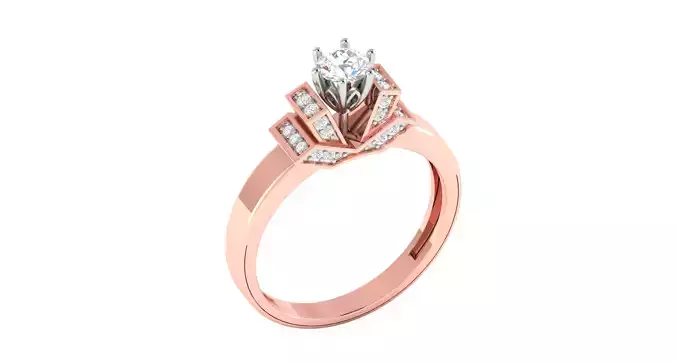 Solitaire ring 3dm stl render detail 3D print model