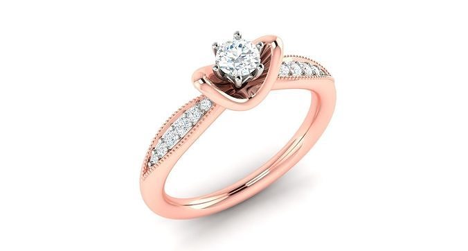 Solitaire ring 3dm stl render detail 3D print model 3D print model