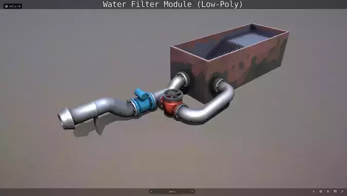 Water Filter Module Low-Poly Version 