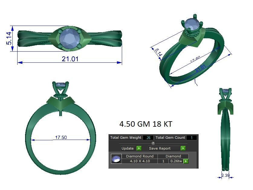 Solitaire ring 3dm stl render detail 3D print model 3D print model_1