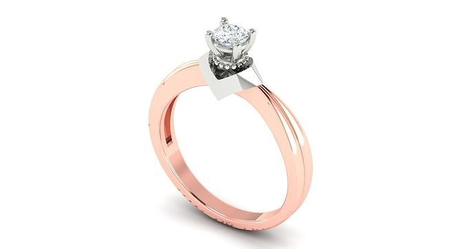 Solitaire ring 3dm stl render detail 3D print model 3D print model