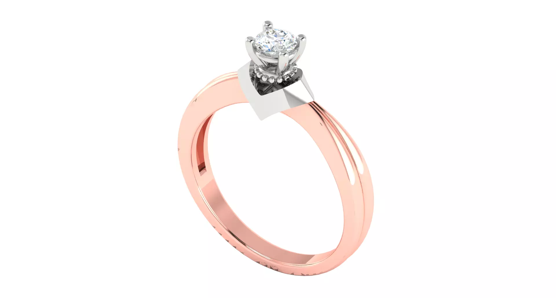 Solitaire ring 3dm stl render detail 3D print model 3D print model_0