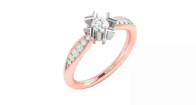 Solitaire ring 3dm stl render detail 3D print model