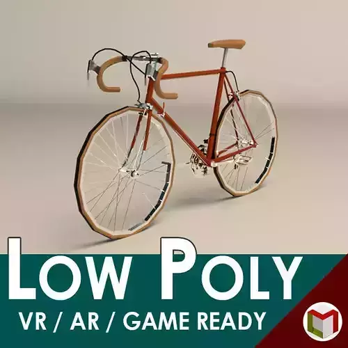 Low Poly Vintage Racing Bike Low-poly 3D model