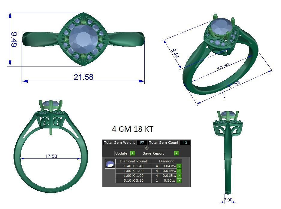Solitaire ring 3dm stl render detail 3D print model 3D print model_1