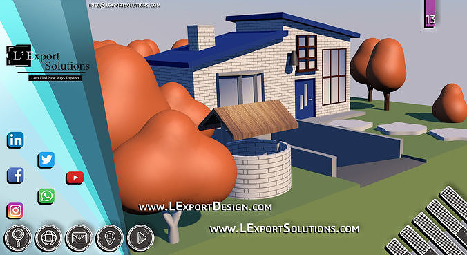 Small House Animation Cinema 4D  3D model