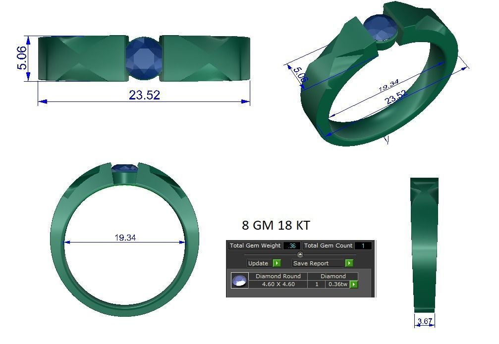 Women ring 3dm stl render detail 3D print model 3D print model_1