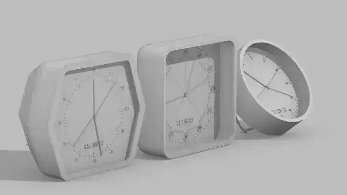 Desktop clock low poly