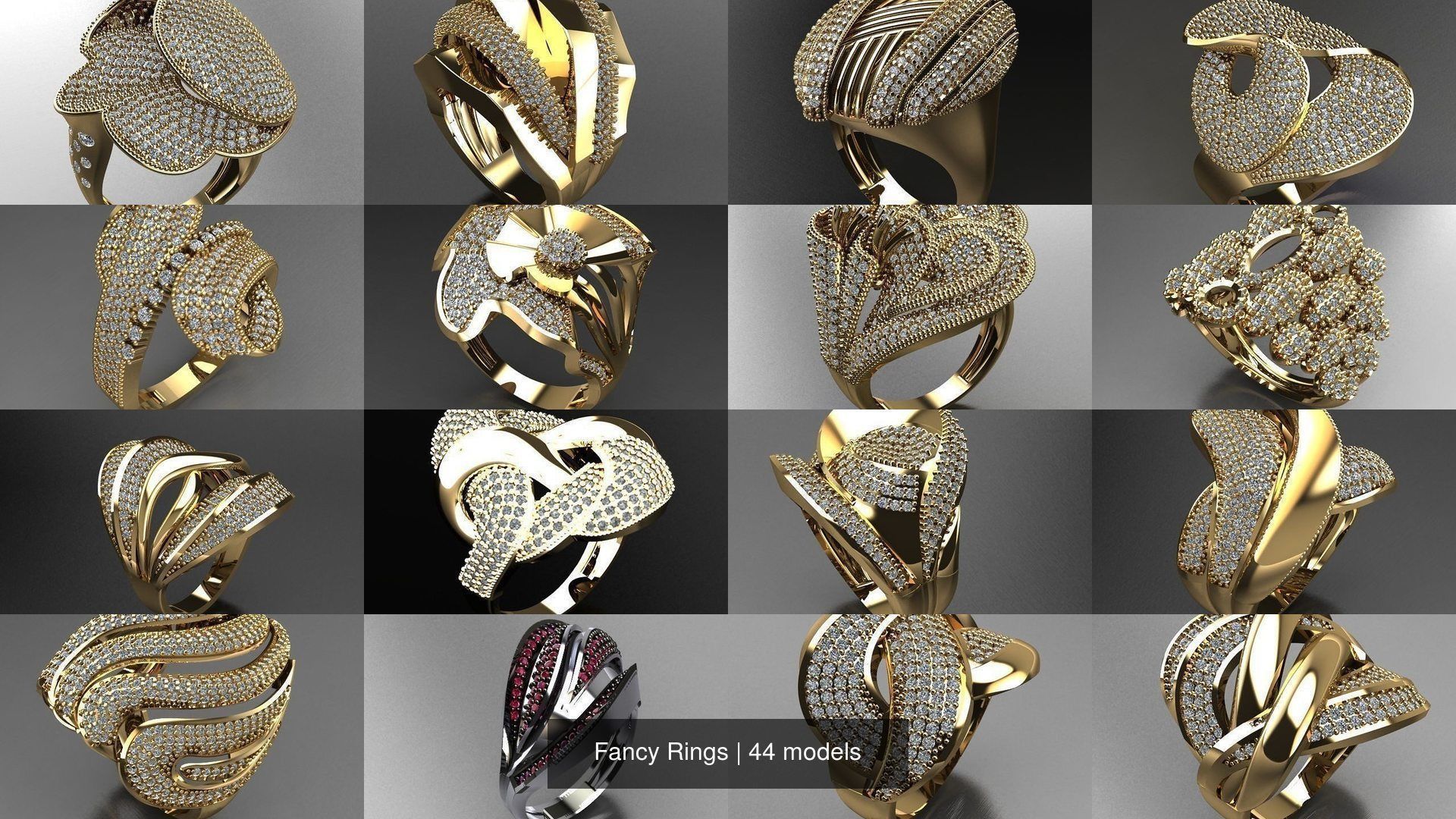 Fancy Rings 3D Model Collection_2