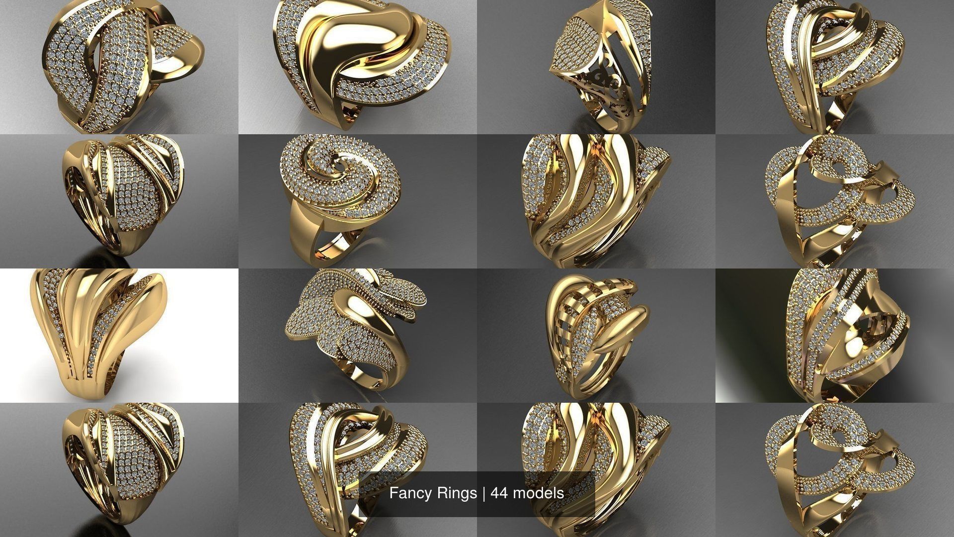 Fancy Rings 3D Model Collection_4
