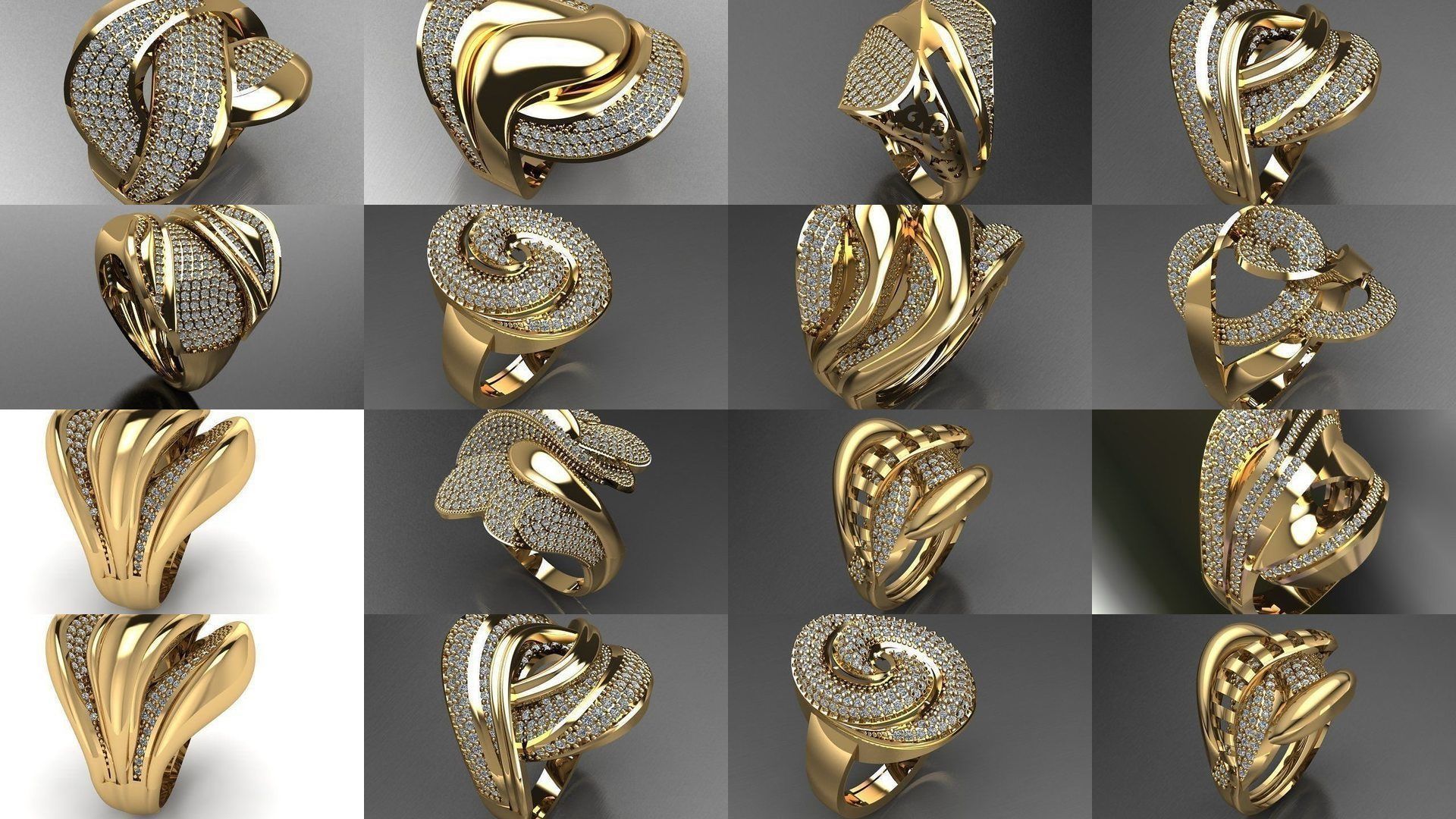 Fancy Rings 3D Model Collection_3