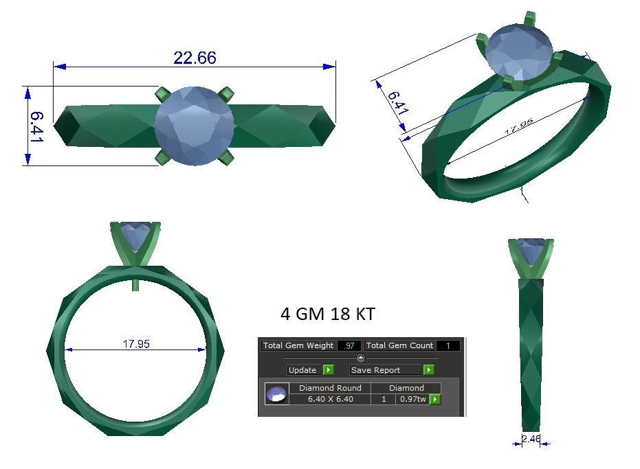 Solitaire ring 3dm stl render detail 3D print model 3D print model_1