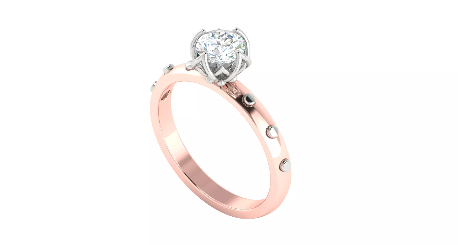Solitaire ring 3dm stl render detail 3D print model 3D print model_0