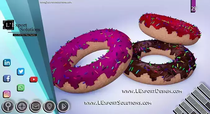 Donuts with Jam - Animation Cinema 4D 3D model