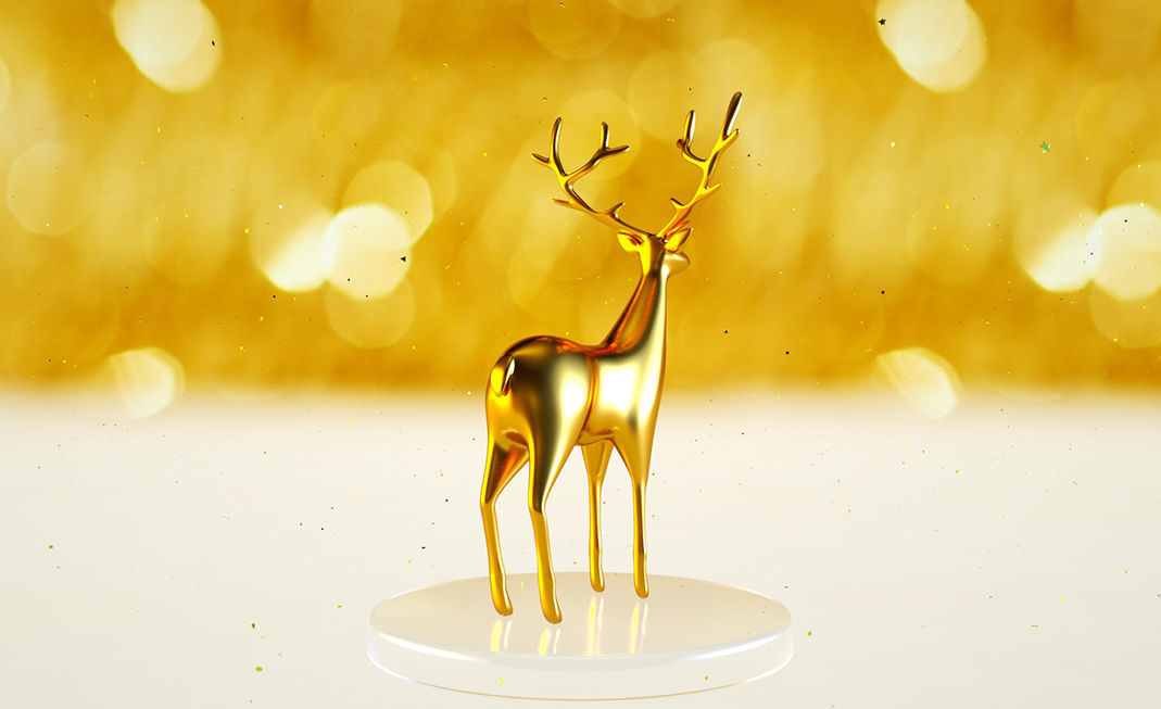 Golden Deer 3D model_10
