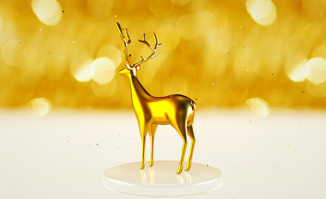 Golden Deer 3D model_7