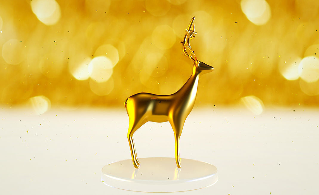 Golden Deer 3D model_3