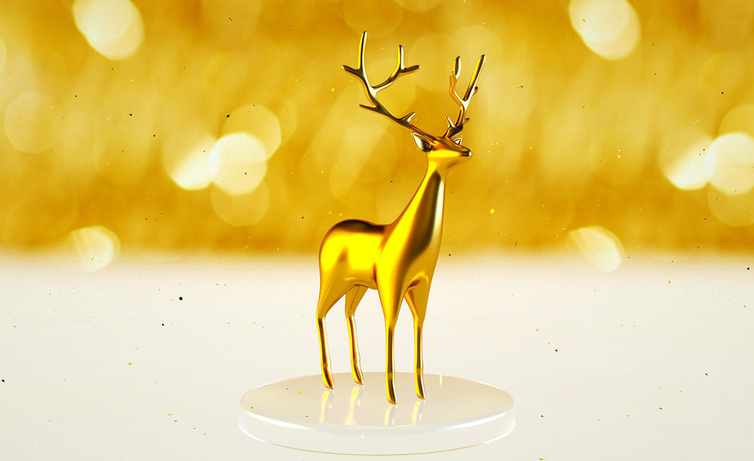 Golden Deer 3D model_2