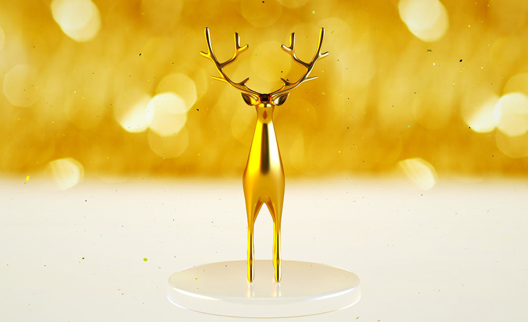 Golden Deer 3D model_4
