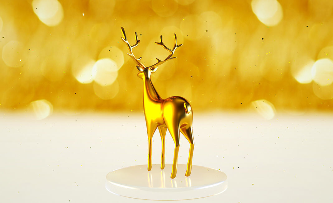 Golden Deer 3D model_8