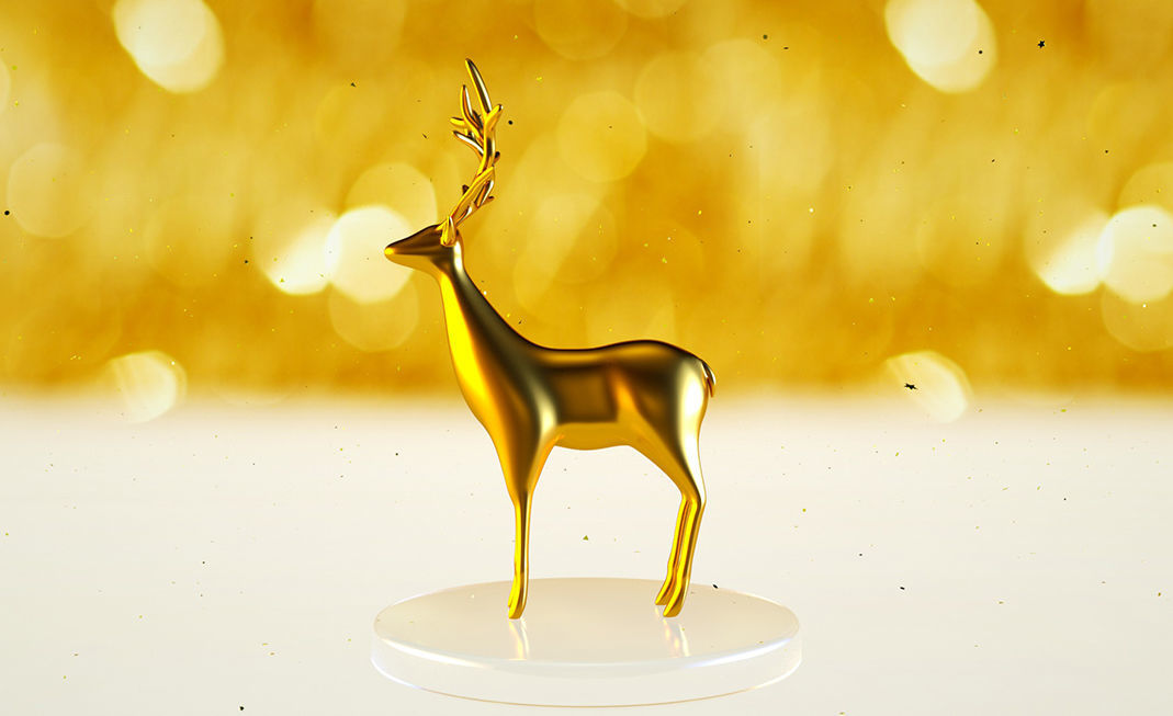 Golden Deer 3D model_6