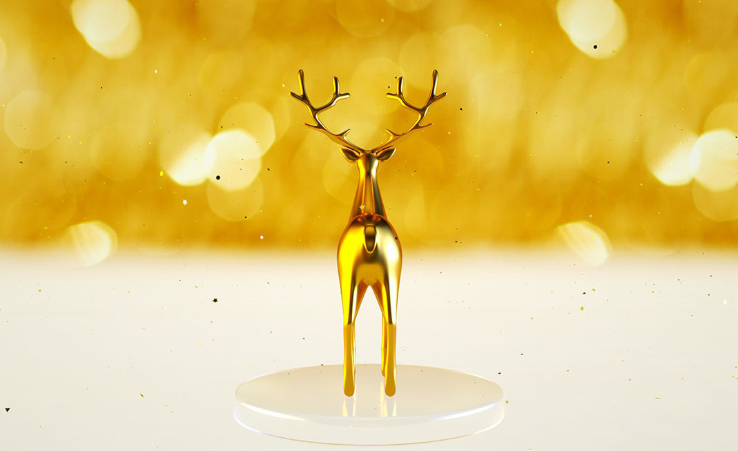 Golden Deer 3D model_9