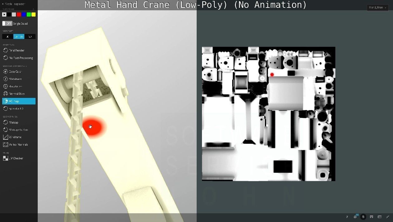 Metal Hand Crane Low-poly 3D model_139