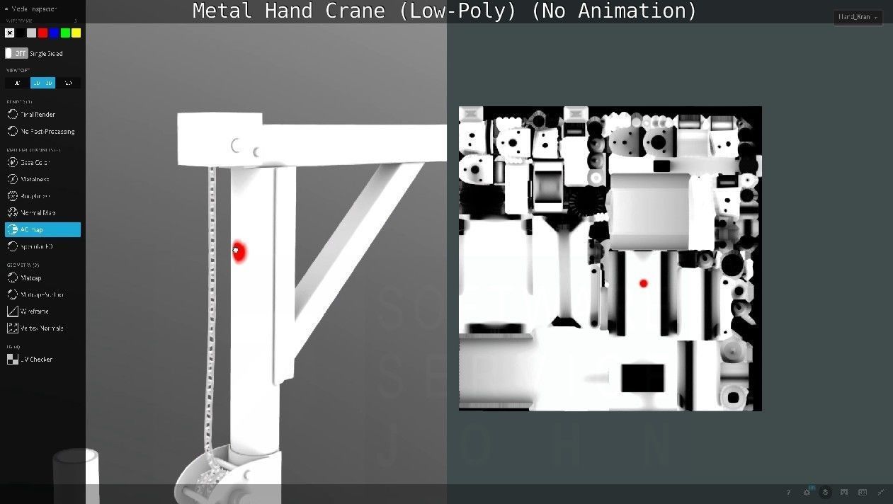 Metal Hand Crane Low-poly 3D model_135