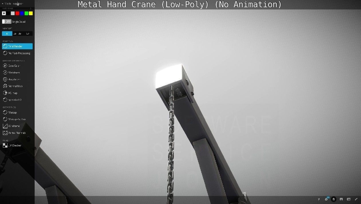 Metal Hand Crane Low-poly 3D model_27