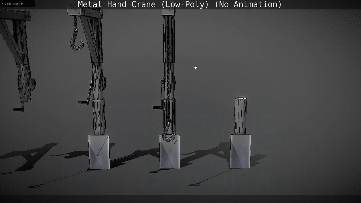 Metal Hand Crane Low-poly 3D model_31