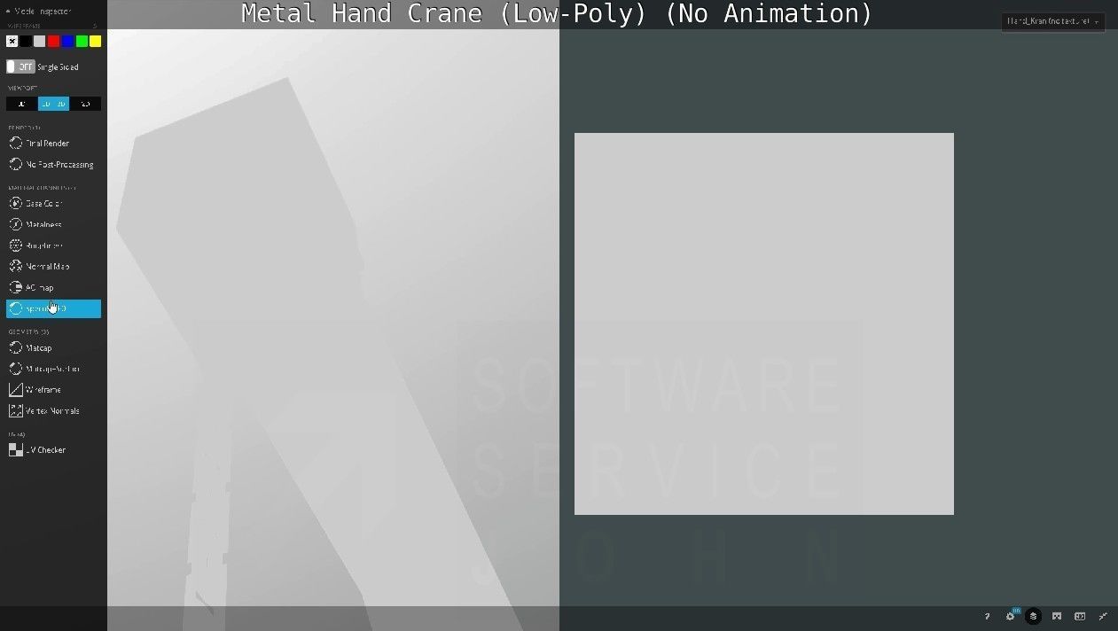 Metal Hand Crane Low-poly 3D model_140