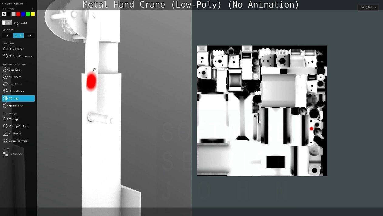 Metal Hand Crane Low-poly 3D model_134