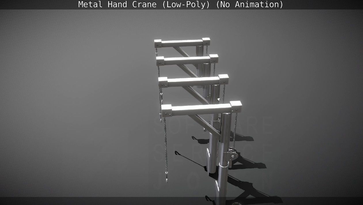 Metal Hand Crane Low-poly 3D model_102