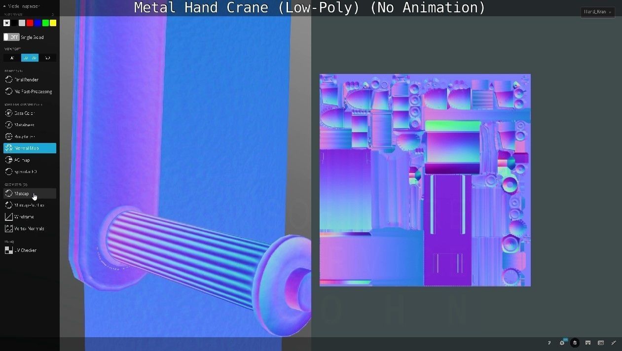 Metal Hand Crane Low-poly 3D model_130