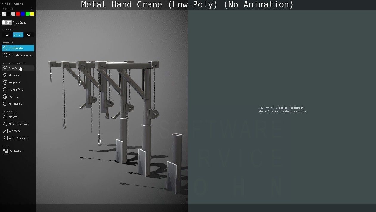 Metal Hand Crane Low-poly 3D model_109