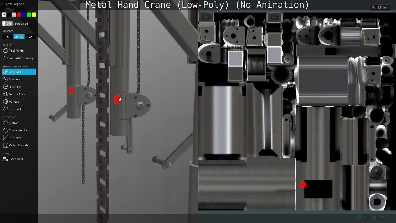 Metal Hand Crane Low-poly 3D model_113