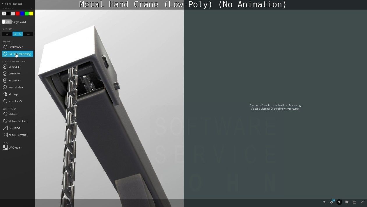 Metal Hand Crane Low-poly 3D model_25