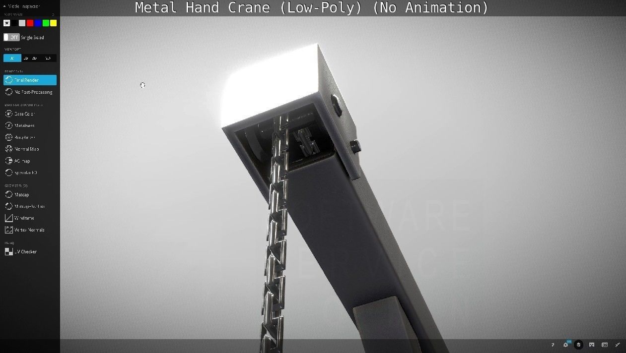 Metal Hand Crane Low-poly 3D model_26