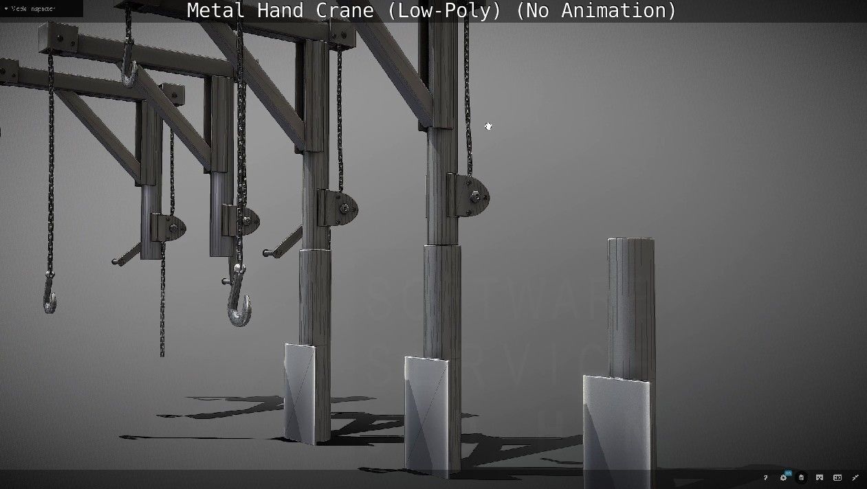 Metal Hand Crane Low-poly 3D model_30