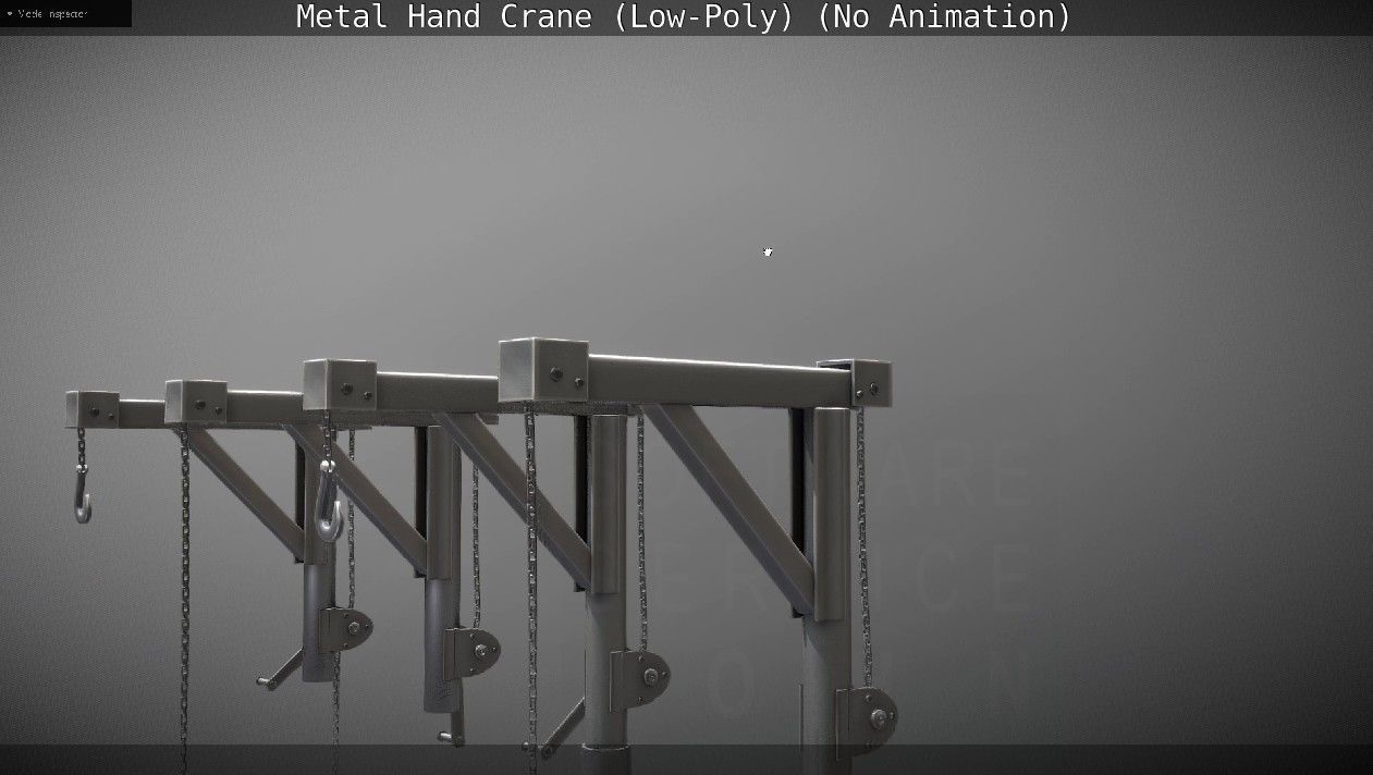 Metal Hand Crane Low-poly 3D model_28