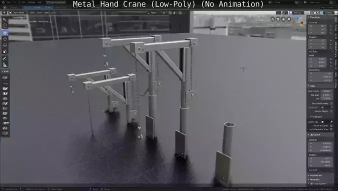 Metal Hand Crane Low-poly 3D model