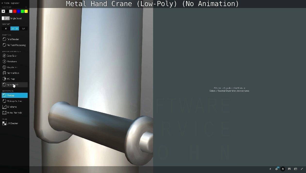 Metal Hand Crane Low-poly 3D model_132