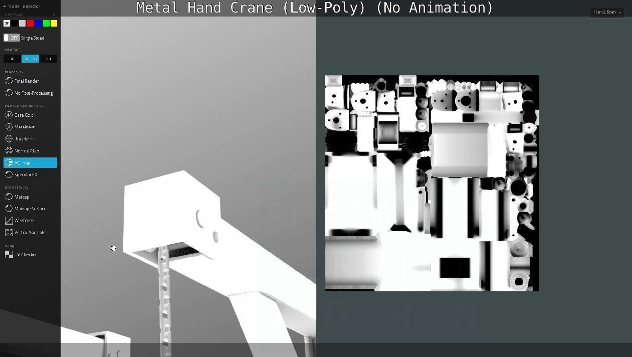 Metal Hand Crane Low-poly 3D model_138