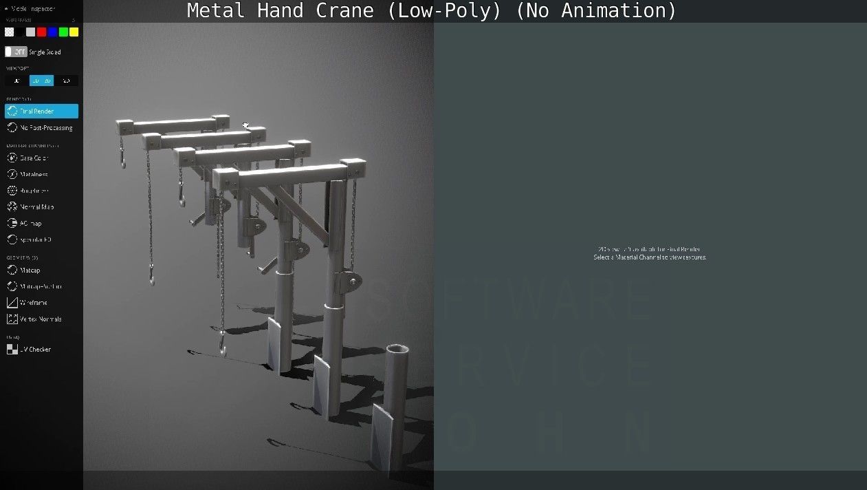 Metal Hand Crane Low-poly 3D model_108