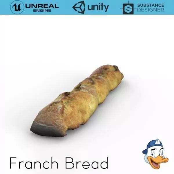 French Bread 3D model_0