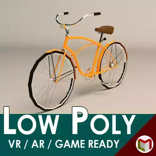 Low Poly Vintage Cruiser Bike Low-poly 3D model