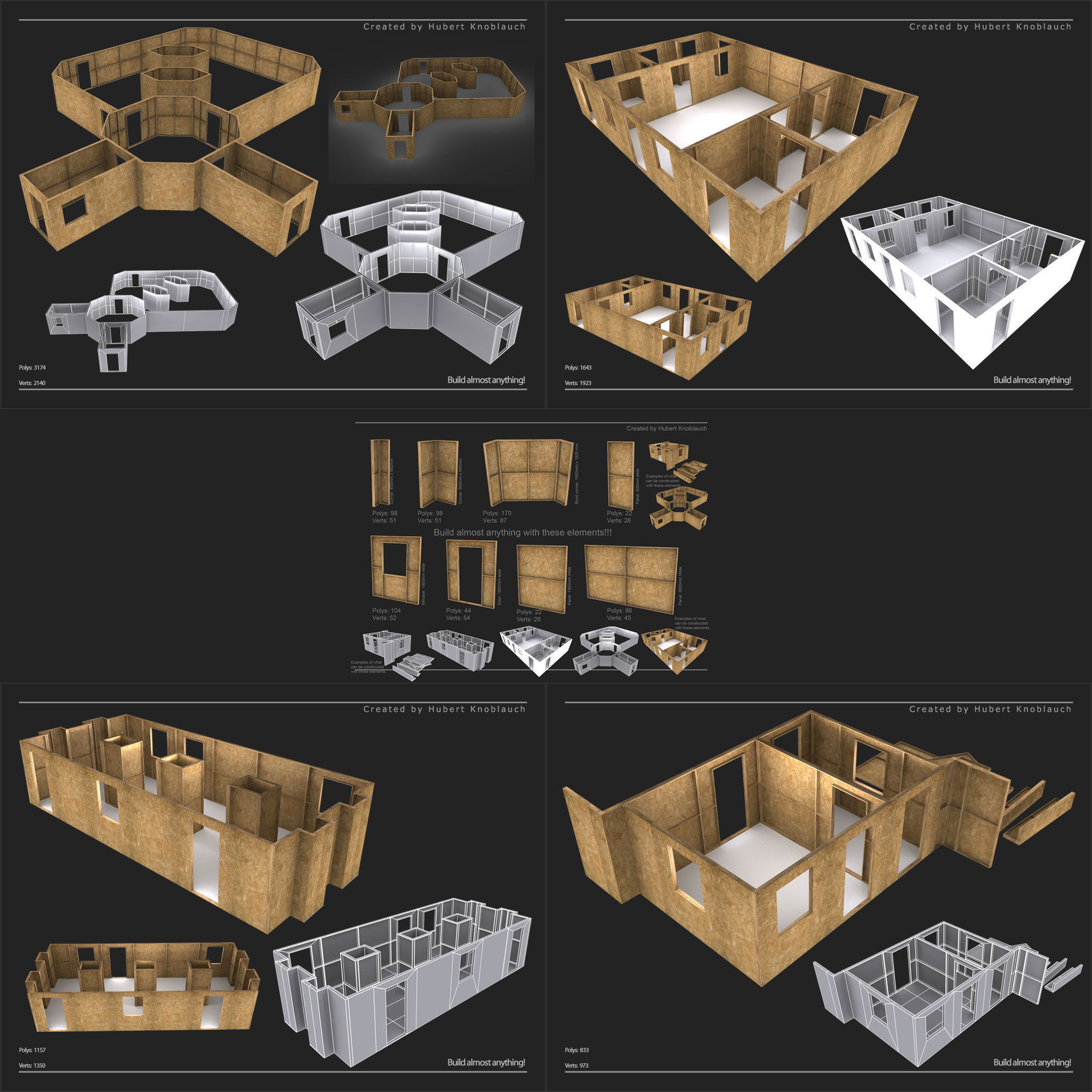 Construction site partition wall for game level design 3D model_6